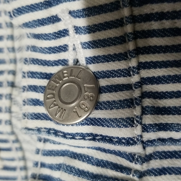 Madewell Blue and White Denim Zip Leg Size 28 - Picture 5 of 7
